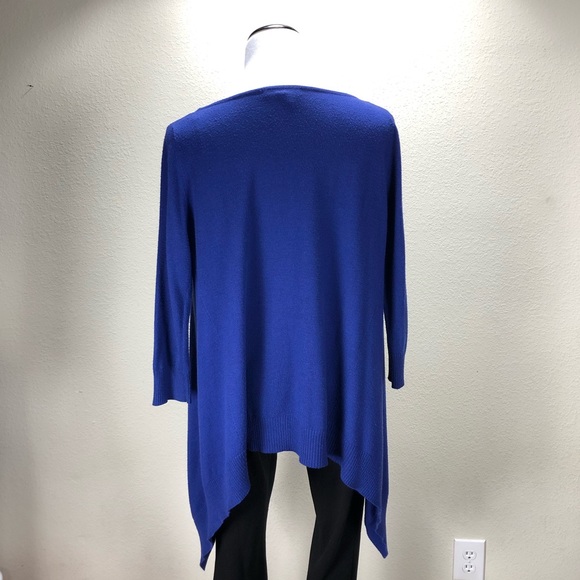Kerisma Blue 3/4 Sleeve Handkerchief Hem Sweater - Picture 4 of 7